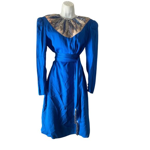 Francesca Of Damon For Starington Silk‎ Beaded Dress - Picture 4 of 6